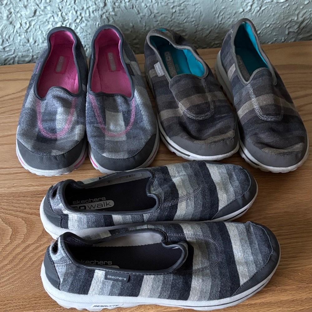 Skechers go walk shoes 3 pair